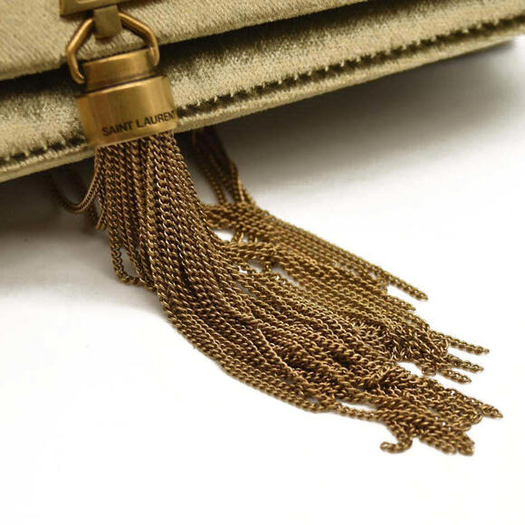 SAINT LAURENT  Velvet Medium Monogram Kate Tassel Shoulder Bag - Picture 7 of 15